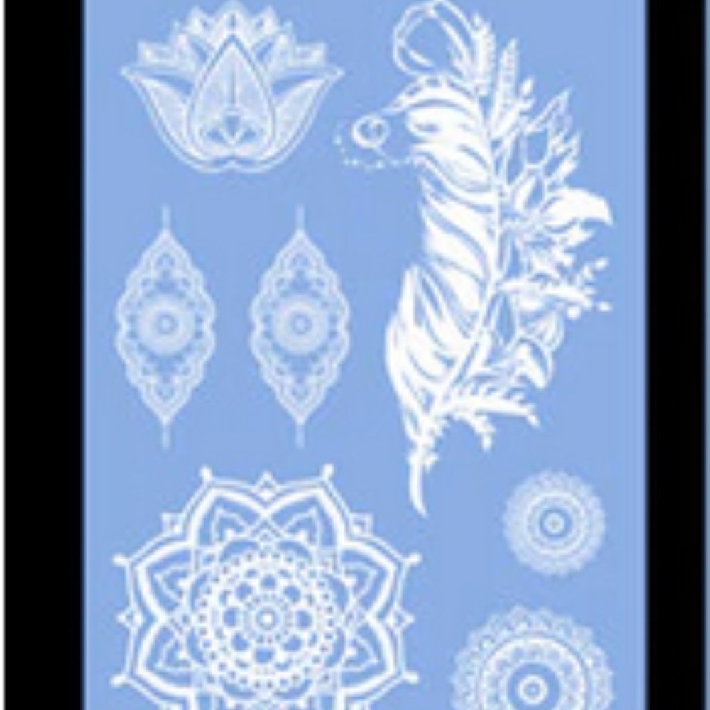 3 sheets Golden White Temporary Tattoo - Picture 3 of 15